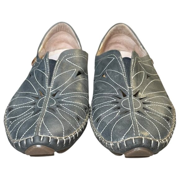 PIKOLINOS Loafers Leather Jerez Woman Flats Size 10 Blue/Grey Closed Toe - Picture 8 of 12